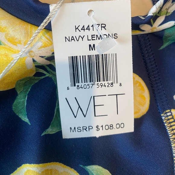 Navy & Lemons Rash guard by WET swimwear | Designer swimwear | NWT size M - Picture 6 of 7